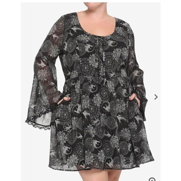 The Witcher Yennefer Symbols Bell Sleeve Dress Plus Size - Picture 2 of 9